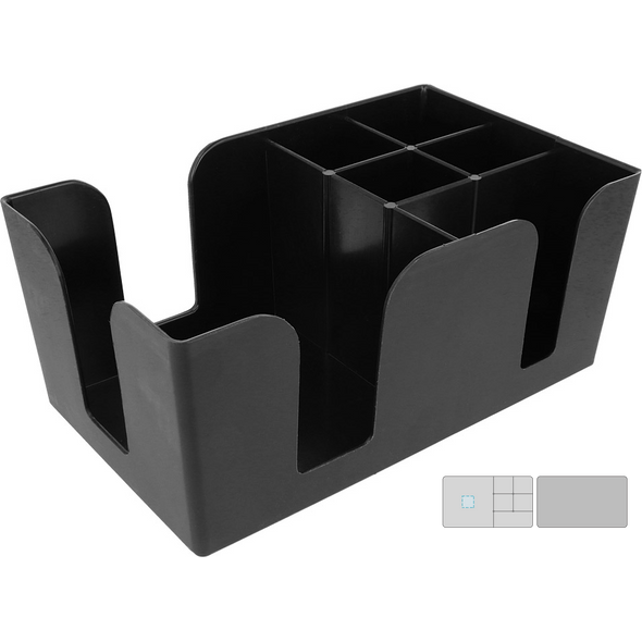 Organizador negro de plástico para bares